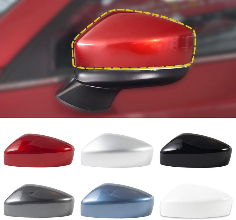 Goholy Car Door Side Rearview Mirror Cover Compatible With Mazda CX-5 CX5 2017 2018 2019 2020 2021 Housing Rearview Mirror Protective Cover Steel Platinum Ash Left Driver Side - Image 1